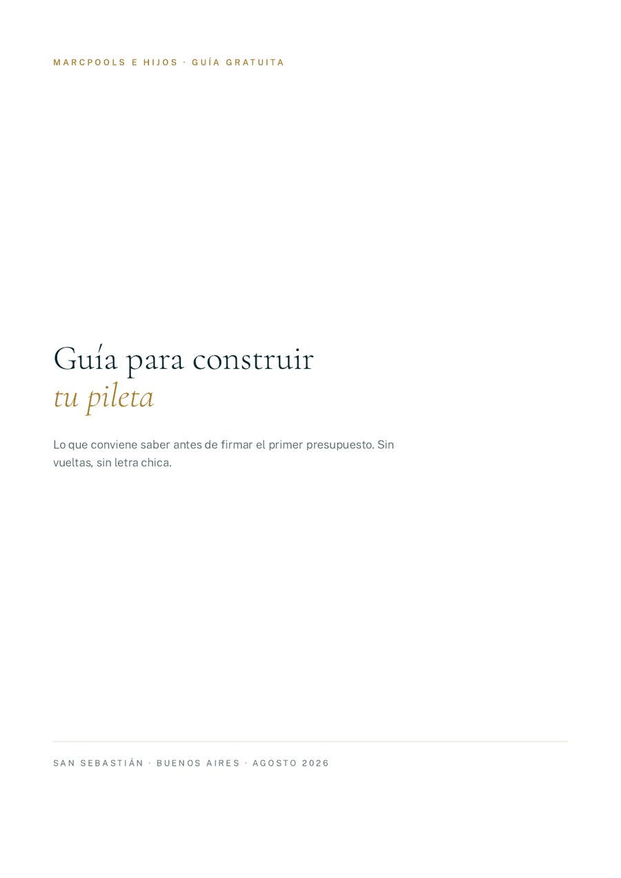 Tapa de la guía para construir tu pileta